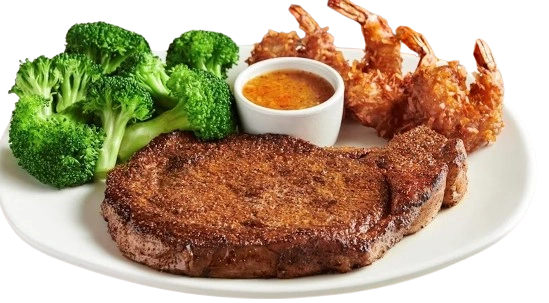 13oz Ribeye & Choice of Shrimp
